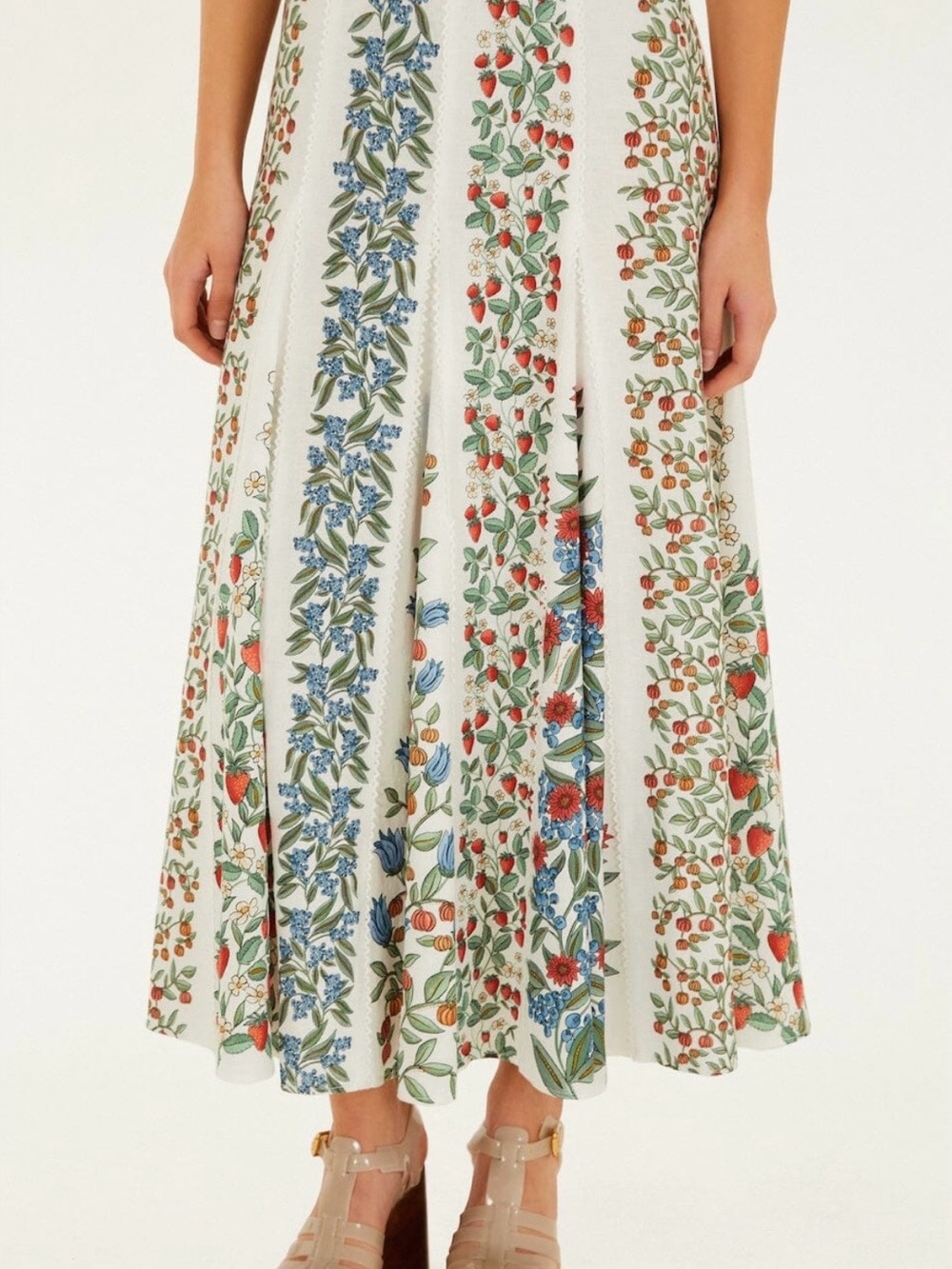 Farm Rio Fruit Beauty Off-White Cream Maxi Dress - Size M Medium (Berries) - NEW - Picture 5 of 10